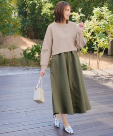 Tiaclasse 【2点セット・洗える】 ハーフジッププルオーバー＆ワンピース