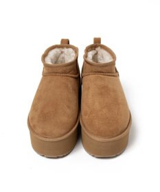 WEGO 【暖かい】厚底ショートFムートンブーツ