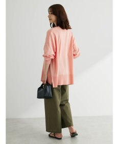 Green Parks 綿麻混タックストレートワイドパンツ