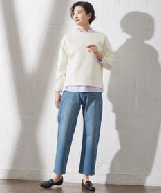 J.PRESS LADIES 【洗える】BEZ VEGA ストライプ フリルネック ブラウス