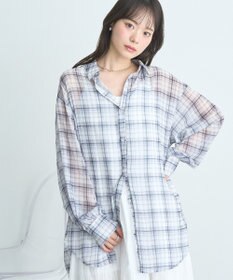 earth music&ecology シアーチェックシャツ