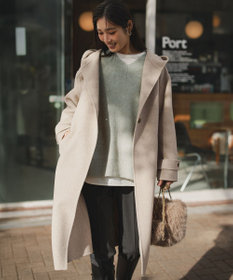 23区 L 【滝沢眞規子さん着用/VERY掲載】MANTECOPureリバー フード ロングコート オートミール系