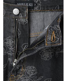 Green Parks ・Ｄｏｕｂｌｅ　Ｆｌａｇｓ　フラワー抜染ストレートデニム