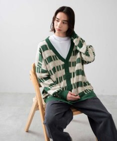 WEGO 【ユニセックス着用ITEM】オーバーフィットドライタッチパターンカーディガン