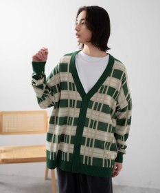 WEGO 【ユニセックス着用ITEM】オーバーフィットドライタッチパターンカーディガン