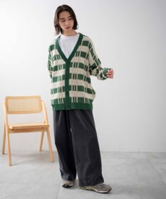 WEGO 【ユニセックス着用ITEM】オーバーフィットドライタッチパターンカーディガン