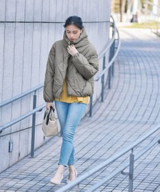 Tiaclasse スタンドネックキルティング中綿ジャケット