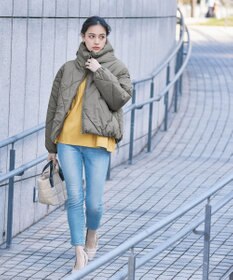 Tiaclasse スタンドネックキルティング中綿ジャケット