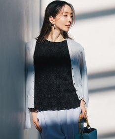 23区 コードエンブロイダリージャージー フレンチスリーブ カットソー ブラック系