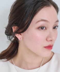 Phoebe 【痛くないシリーズ】ラインストーンパールフロートライトフィットイヤリング　シャンパンゴールド