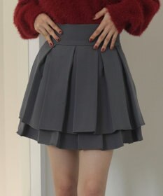 WEGO ハイウエスト2段プリーツスカパン