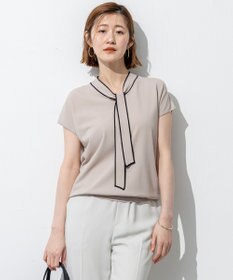 23区 S 【洗える】レーヨンポリエステルストレッチ ボウタイ ニット