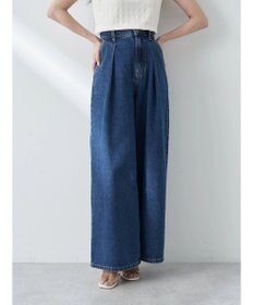 earth music&ecology タックワイドデニムパンツ