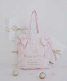 Maison de FLEUR オーガンジーダブルリボンギャザートート