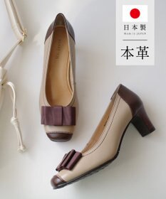 Pointer 日本製 リボンラウンドトゥパンプス