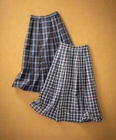 23区 【洗える】ナイロンチェックタフタ タックスカート