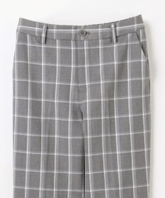 ANY 【洗濯機可/ストレッチ/ウエストゴム/裏起毛】マルチファンクションストレッチチェックテーパードパンツ