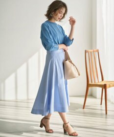 組曲 【セットアップ着用可・WEB限定】コンパクトシャーティング フレアスカート