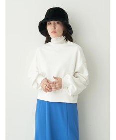 earth music&ecology クルーネック袖シャーリングスウェット