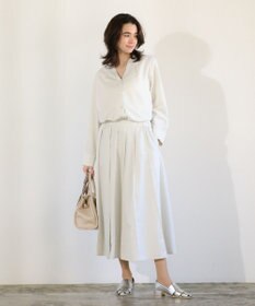 Green Parks ＳＥＴ２点スキッパーブラウス＋プリーツスカート