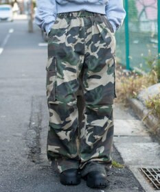 WEGO 【ユニセックス着用ITEM/SMLサイズ展開】イージーワイドカーゴパンツ