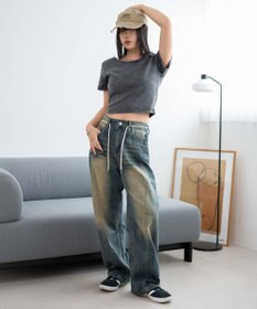 WEGO ヴィンテージウォッシュコンパクトリブT