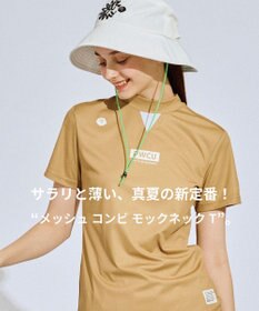 PW CIRCULUS 【吸水速乾 / UV遮蔽率96.3% UVカット / ストレッチ】【WOMEN】メッシュコンビモックネックT ゴルフウェア レディース