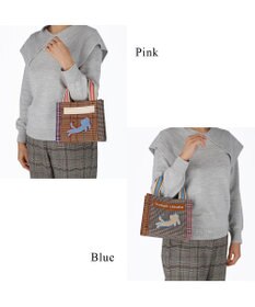 tsumori chisato CARRY フレームチェックキラネコ ハンドバッグ 手提げ ミニバッグ