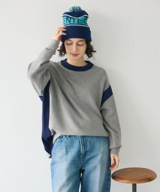 CRAFT STANDARD BOUTIQUE 洗える/とてもち配色ニットプルオーバー/24AW