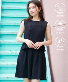 Feroux 【接触冷感・UVカット・吸水速乾】ラッシュガードペプラム オールインワン