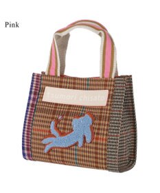 tsumori chisato CARRY フレームチェックキラネコ ハンドバッグ 手提げ ミニバッグ