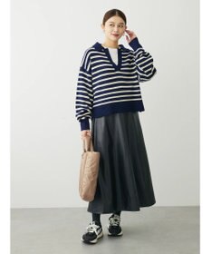 Green Parks キーネックボーダープルオーバー