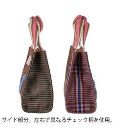 tsumori chisato CARRY フレームチェックキラネコ ハンドバッグ 手提げ ミニバッグ