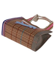 tsumori chisato CARRY フレームチェックキラネコ ハンドバッグ 手提げ ミニバッグ