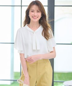 ANY SIS S 【洗える】パール調ボウタイ ブラウス