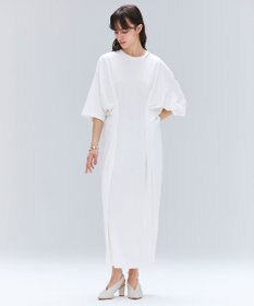 BEIGE， 【洗える】S.BABILA / スリットネックウエストタックワンピース