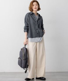 23区 L 【洗える】サテン ロングスリーブ Tシャツ