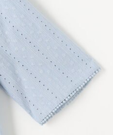 組曲 【WEB限定色あり】エンブロイダリーレース　ハイネック半袖ブラウス