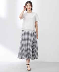 J.PRESS LADIES 【WEB限定カラーあり・洗える】コットンスムース シアーデザイン カットソー