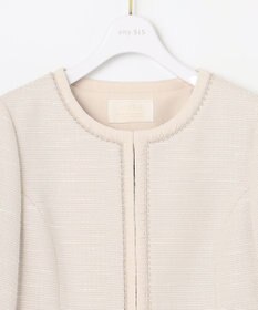 ANY SIS 【セットアップ対応】リップルボーダー ノーカラー ジャケット