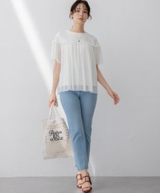 組曲 S プリーツコンビ5分袖 カットソー