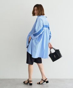 YECCA VECCA リブMIXストライプオーバーシャツ