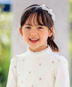 ANY KIDS シフォンパール×お花 キッズカチューシャ