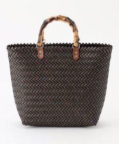 ANY 【A4サイズ収納可】バンブー調ハンドルカゴバッグ