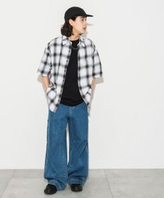 WEGO オンブレチェックシャツ（S）