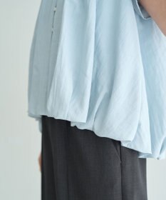 YECCA VECCA 刺繍カラーバルーンヘムブラウス