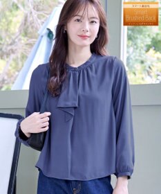 Tiaclasse 【洗える・スマート裏起毛】ジョーゼットフリルブラウス