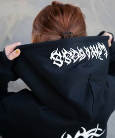 WEGO 【裏起毛/セットアップ対応】グラフィック裏起毛ZIPビッグパーカー