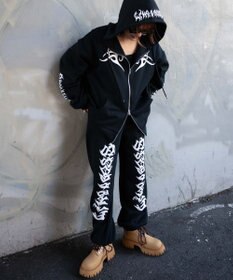 WEGO 【裏起毛/セットアップ対応】グラフィック裏起毛ZIPビッグパーカー