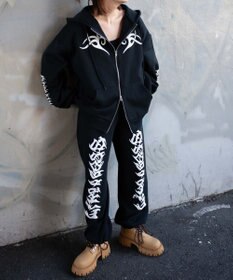 WEGO 【裏起毛/セットアップ対応】グラフィック裏起毛ZIPビッグパーカー